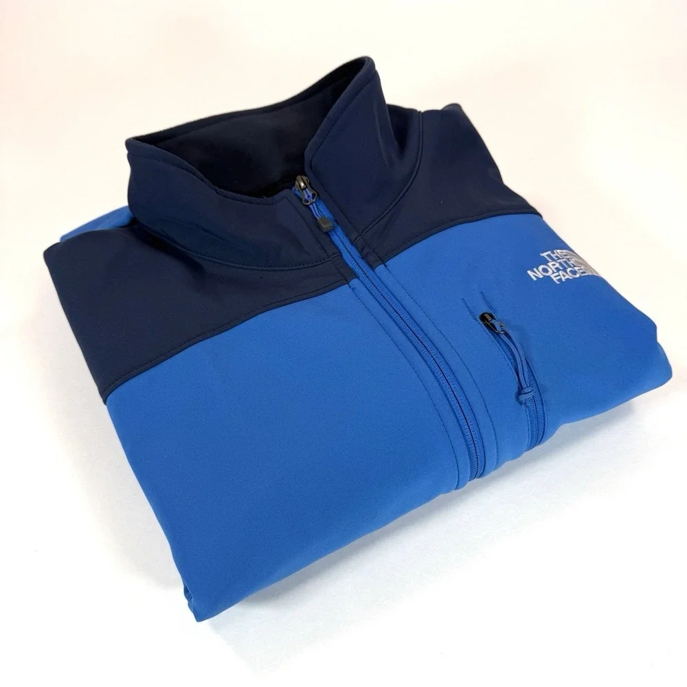 The North Face Windwall‎ Softshell Jacket Mens L Blue Fleece Full Zip